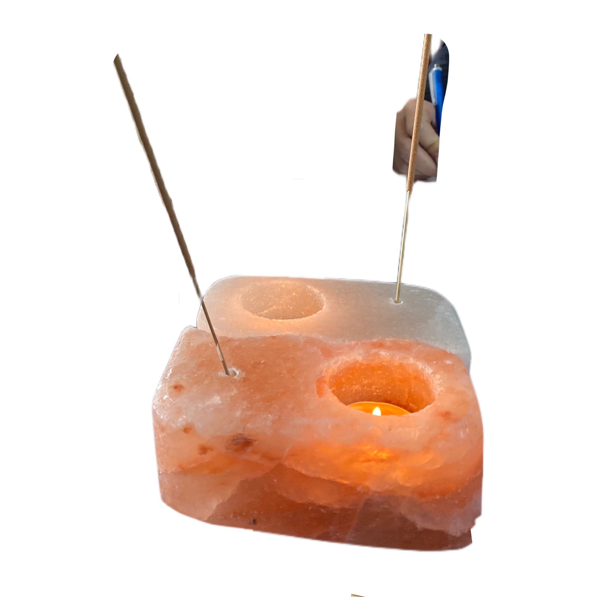 Portacandele doppia esse brucia incensi