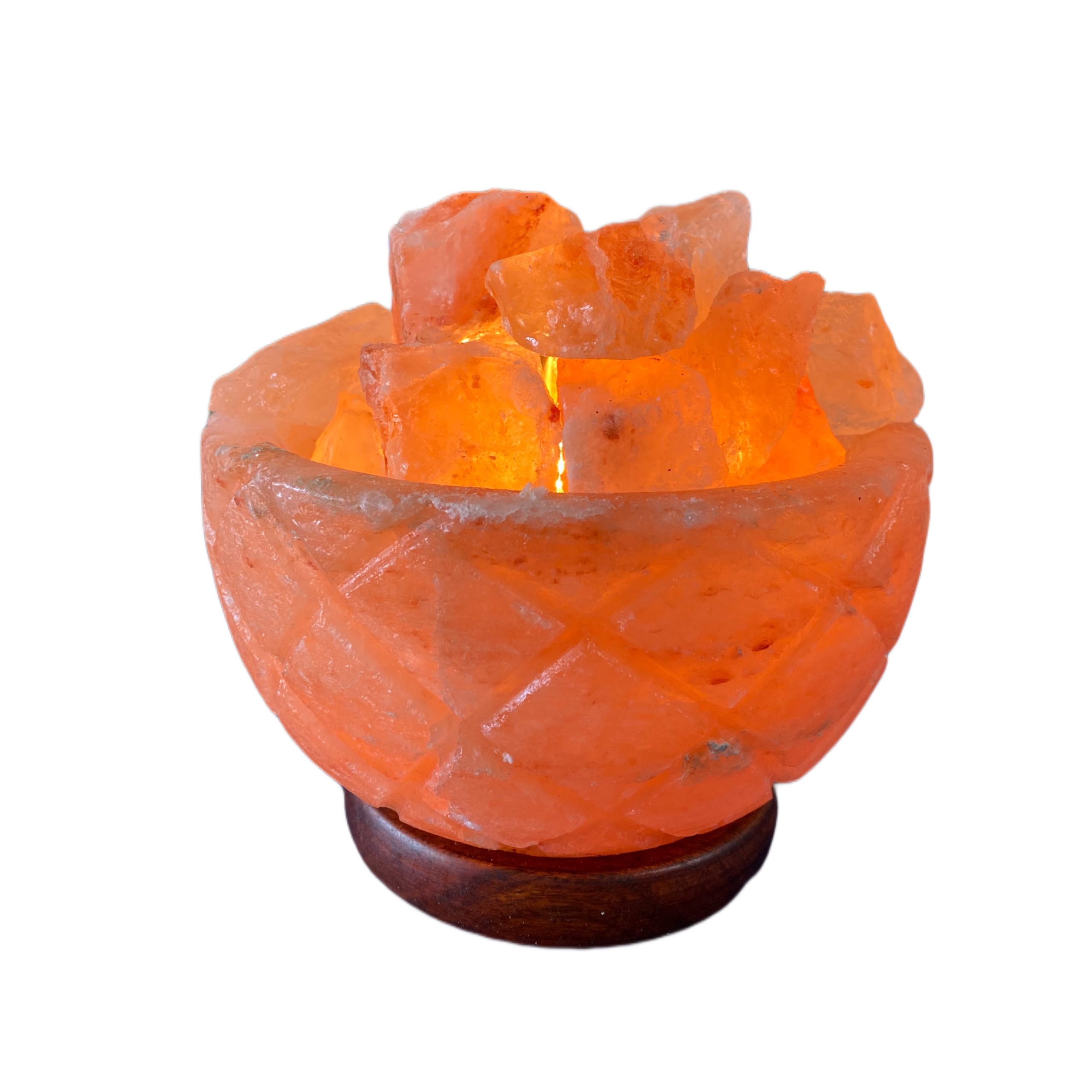 Braciere di sale rosa intagliato