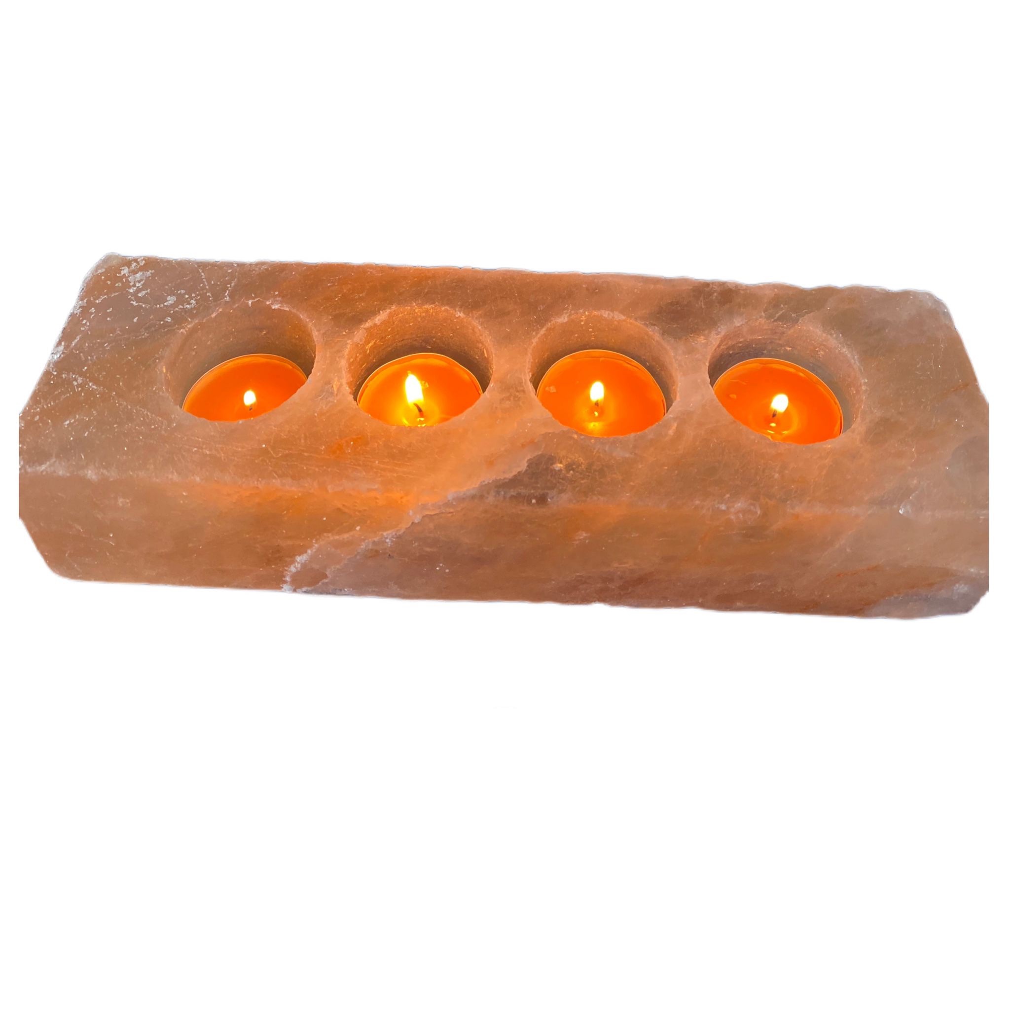 Portacandele sale rosa Himalaya 4 fori - immagine 2