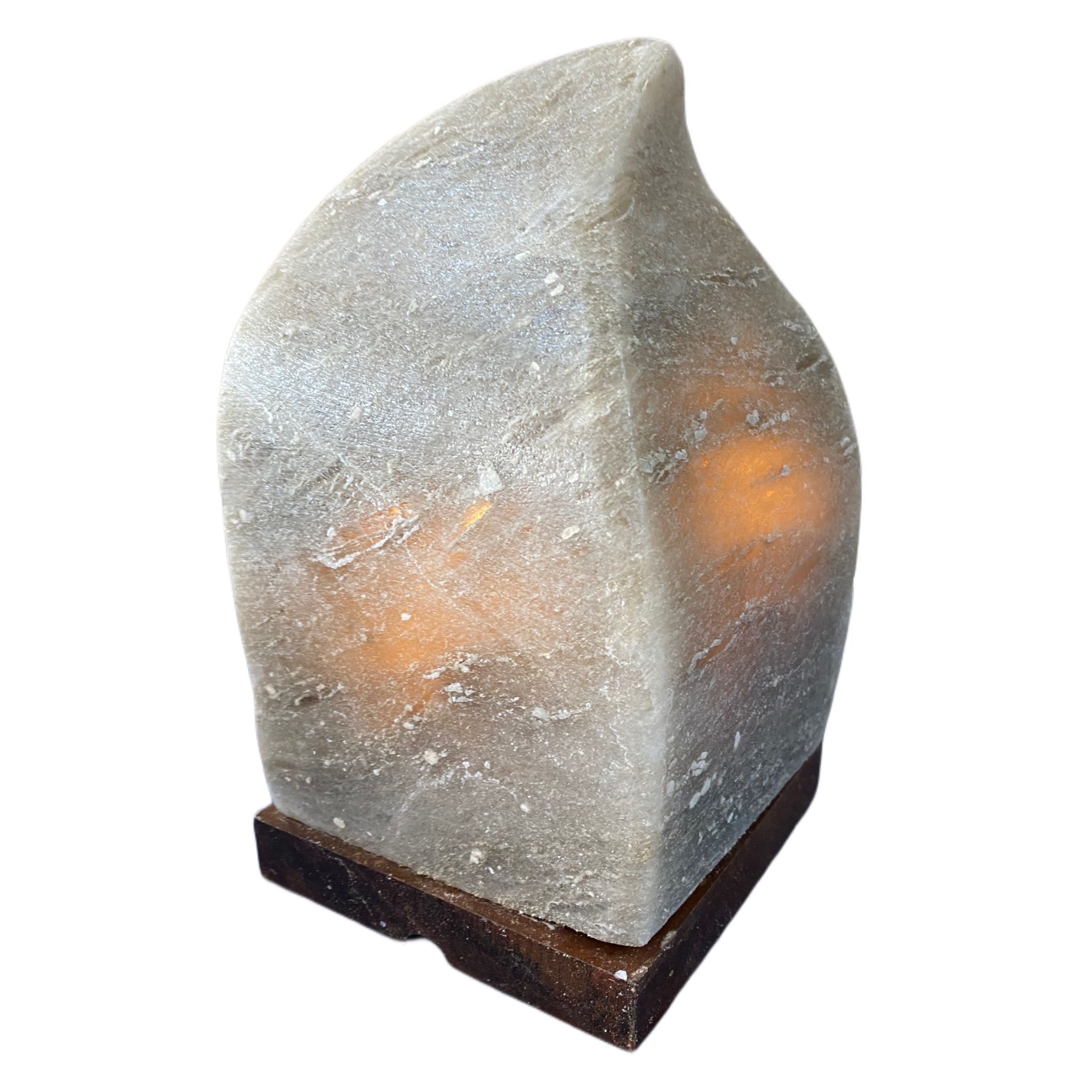 Lampada fiamma di sale grigio Himalaya