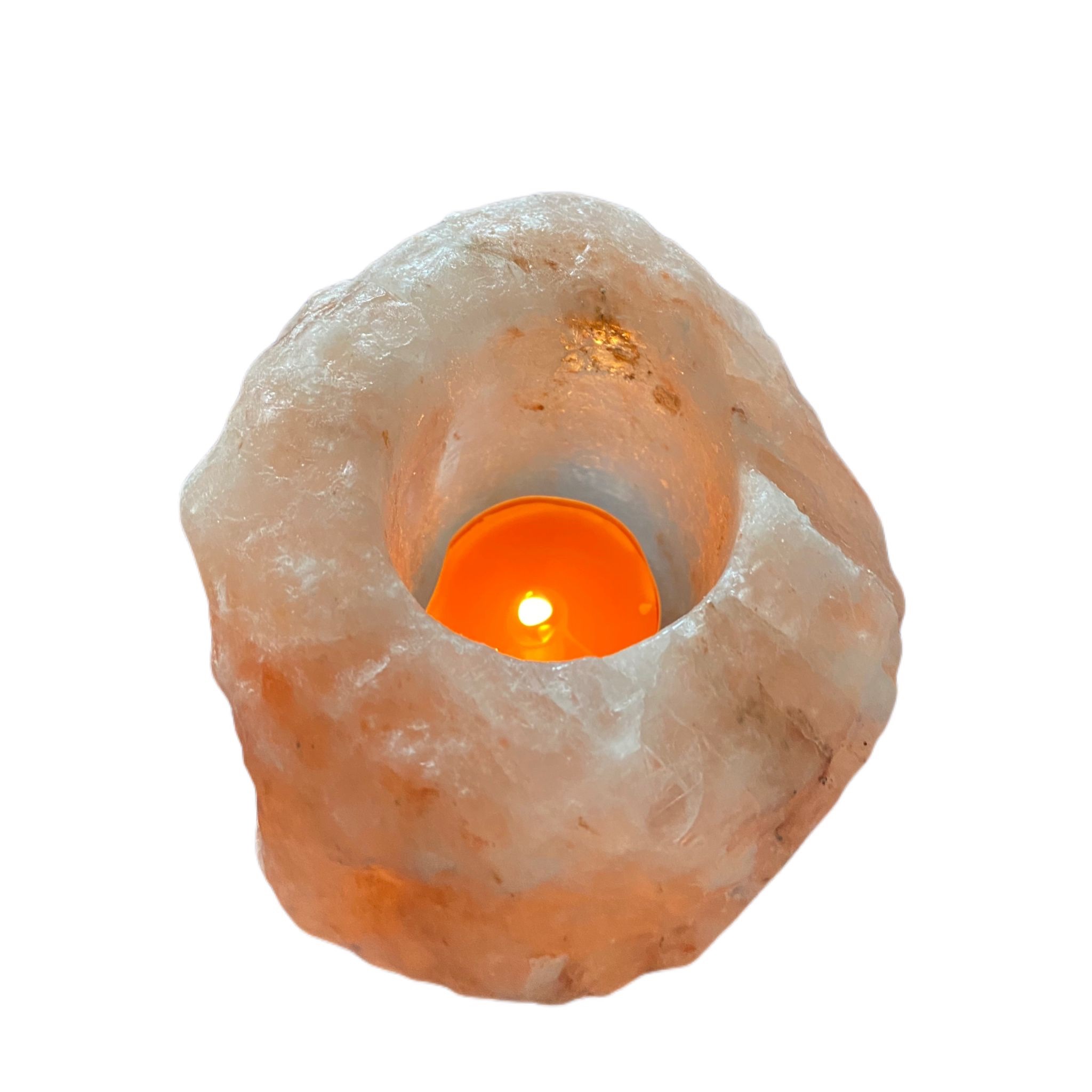 Portacandele natural sale rosa Himalaya