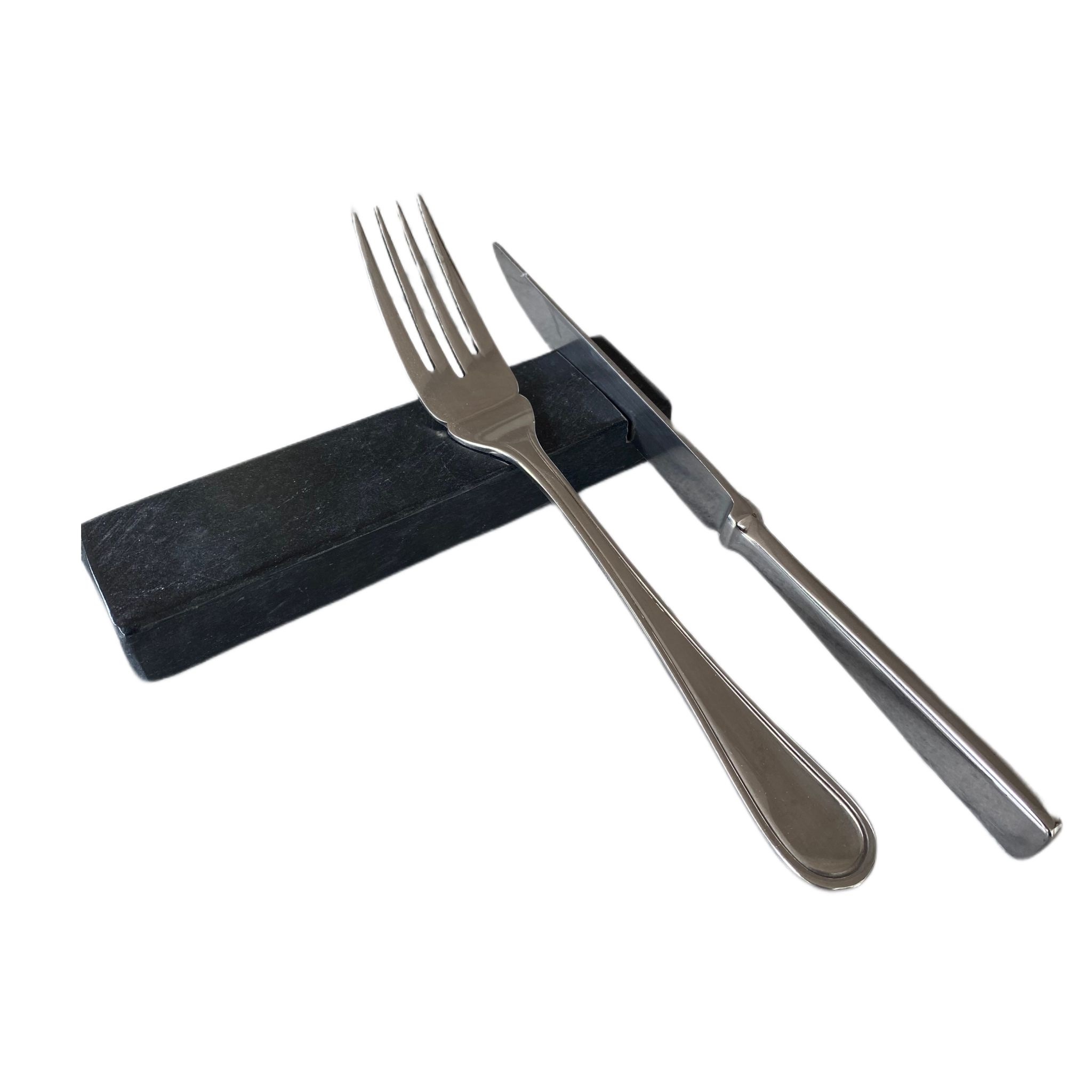 Poggia posate in marmo nero