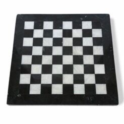 Scacchiera completa in marmo bianco e nero 40x40cm , gioco degli scacchi - immagine 3